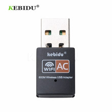 Kebidu-tarjeta de red de ordenador, receptor Ethernet Lan USB, 600Mbps, adaptador WiFi usb inalámbrico, banda Dual, 802.11ac, 2,4 + 5Ghz 2024 - compra barato