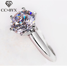 CC Jewelry Silver Color Plated Rings For Women Fashion White Gold Classic Bride Wedding Engagement Ring Accessories Bijoux CC633 2024 - buy cheap