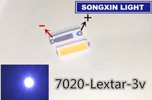 50 шт. светодиодная подсветка Lextar 0,5 Вт 7020 3 в холодный белый 40LM ЖК-подсветка для ТВ-приложения 2024 - купить недорого