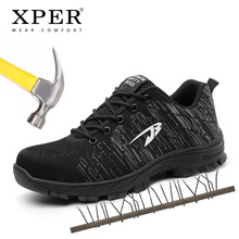 Zapatos de trabajo de seguridad para hombre y mujer, zapatillas de protección reflectantes antideslizantes, informales, cálidas, de felpa, otoño e invierno, # XP070 2024 - compra barato