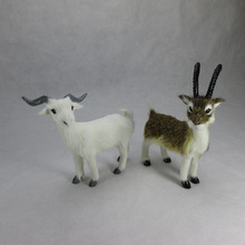 Oveja de juguete de imitación de plástico y piel, muñeco de oveja, regalo de alrededor de 14x4x17cm a46 2024 - compra barato