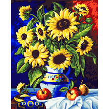 Modular fotos decoração para casa banksy arte pintura por números barato moderno lona arte quadros a óleo quente sol flor dy152 2024 - compre barato
