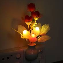 LED Night Light Novelty Silicone Flower Romantic Bed Sensor Lamp Home Decor US Plug 2024 - buy cheap