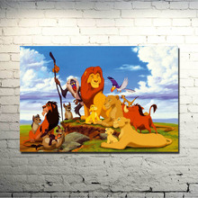 The Lion King-arte de la película impresión de cartel de seda 13x20 24x36 pulgadas, imágenes de dibujos animados para dormitorio, decoración para sala de estar Simba 014 2024 - compra barato