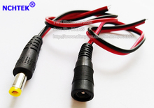 NCHTEK DC Power Male Plug Cable+Female Socket Power Cord  Pigtail for Security CCTV,5.5x2.1mm Male Lead/Free shipping/10PAIRS 2024 - buy cheap