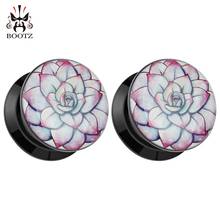 KUBOOZ acrylic ear piercing plugs tunnels fashion body jewelry gauges stretcher logo picture sell by pair retail 2pcs/lot 2024 - buy cheap