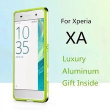 For Fundas Xperia XA case Luxury Deluxe Ultra Thin aluminum Bumper For Sony Xperia XA + 2 Film (1 Front +1 Rear) 2024 - buy cheap