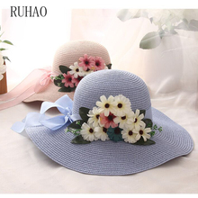 RUHAO Summer sun hats for women Big bowknot Straw Hat Foldable Girl wide brim floppy cap Vacation Beach Hats sun visor hat 2024 - buy cheap