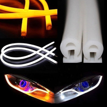 DUU-luces LED de giro de Ojos de Ángel para coche, tira de tubo Flexible DRL universal, diurna, blanco, amarillo y azul 2024 - compra barato