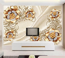 wellyu papel de parede para quarto Custom wallpaper Original royal style jewelry flower 3D background wall papier peint 2024 - buy cheap