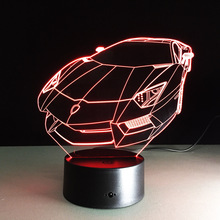 Luz de noche de Color 3D para coche deportivo, holograma 3D para iluminación del hogar, dormitorio, Escritorio de decoración, lámpara de mesa, el mejor regalo para ventilador de máquina automático 2024 - compra barato
