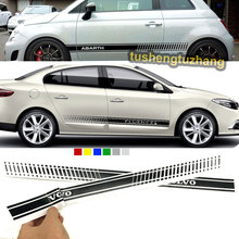 2pcs Car Styling Abarth Side Skirt Sticker Racing Stripe Body Stickers  car styling car Automobile 2024 - buy cheap