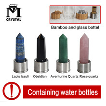 Прямая поставка, натуральный эликсир, кварцевый кристалл, обелиск, бамбук, бутылка для воды, точка, рейки, целебная палочка, стекло, гравий, камень, чашка 2024 - купить недорого