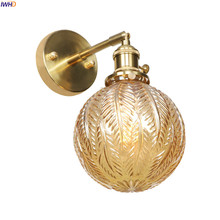 IWHD Japanese Nordic Copper Wall Lamp Switch Bedroom Bathroom Mirror Stair Modern Glass Ball Wall Light Sconce Applique Murale 2024 - buy cheap