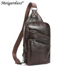 MEIGARDASS Genuine Leather Men Casual Chest Bag Sling Shoulder Bags Men's Handbags Male Travel Crossbody Bag Messenger Bag 2024 - buy cheap