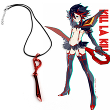 Anime Cosplay Jewelry Kill La Kill Necklace Weapon Model Scissor Blade Pendent Necklaces Women Men Leather Rope Necklace 2024 - buy cheap