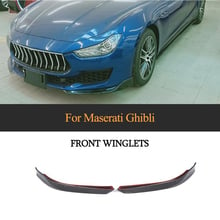 For Maserati Ghibli Base Sedan 2018 2019 Front Bumper Lip Splitters Carbon Fiber 2024 - buy cheap