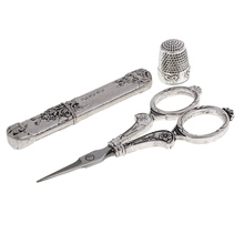 Professional European Vintage Sewing Kit Scissors Thimble Needle Case DIY Sewing Tools fit Embroidery Cross Stitch Crewel Craft 2024 - buy cheap