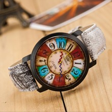 2016 свободного покроя часы искусственная кожа кварцевые часы унисекс аналоговые старинные наручные часы мода панк стиль Relogio горячая распродажа 2024 - купить недорого