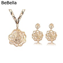 Женская модная Цветочная бижутерия BeBella, набор из ожерелья с кристаллами 2024 - купить недорого