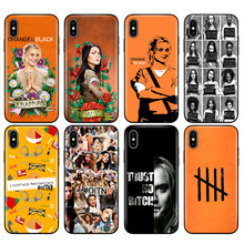 Funda de tpu negra para iphone 5 5s se 6 6s 7 8 plus x 10, funda de silicona para iphone XR XS 11 pro MAX, naranja es el nuevo negro 2024 - compra barato