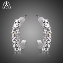 AZORA Classic White Gold Color Stellux Austrian Crystal Stud Earring TE0022 2024 - buy cheap