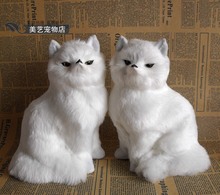 A pair of  simulation white fox polyethylene&furs fox model funny gift about  15cmx10cmx20cm 2024 - buy cheap