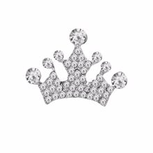 Botón de corona de diamantes de imitación para accesorios de cabello, 50 unidades por lote, envío gratis, BTN-5687 2024 - compra barato