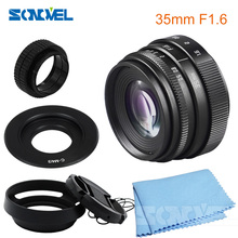 35mm F1.6 CCTV Lens C Mount Camera Lens + Lens Hood for Olympus Panasonic Micro 4/3 M4/3 Mount Camera Lens 2024 - buy cheap