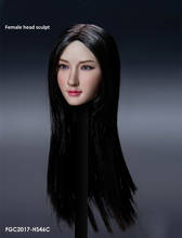 HS46 1/6 Scale Asian Beauty Female Head Sculpt Carving Planted Hair Suntan Color Model for 12'' Action Figure Body Accessory 2024 - buy cheap