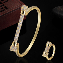 Luxury Brand Copper Zircon Bracelet Jewelry couple gifts Men's Dubai Jewelry Zirconia Women Love Chain Bangles Pulseira 2024 - buy cheap