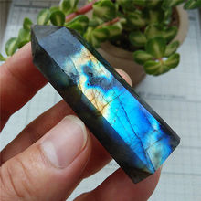 76-80g Natural beautiful labradorite QUARTZ CRYSTAL WAND POINT HEALING 2024 - buy cheap