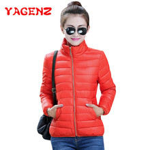 Женская зимняя куртка YAGENZ с хлопковой подкладкой, облегающее короткое Стеганое пальто размером 4XL, зимнее пальто, теплый пуховик, женские модные пальто 180 2024 - купить недорого