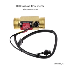 G3/4 "interruptor de fluxo da água do sensor de fluxo com detecção de temperatura para a turbina medidor de fluxo do salão do escudo de cobre do sensor líquido 2024 - compre barato