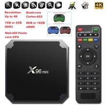 X96 Mini Smart TV BOX Android 7.1 OS 2GB 16GB Amlogic S905W Quad Core 2.4GHz WiFi 4K Set-top Set Top Boxes X 96 X96mini tv-box 2024 - buy cheap