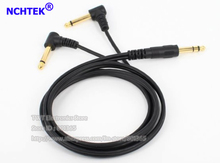 NCHTEK-Cable divisor de Audio macho Mono de 6,35 MM, estéreo, chapado en oro, macho a Dual, 90 grados, 6,35 MM, 5 unidades 2024 - compra barato