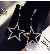 2021 Fashion Temperament Long Five-Pointed Star Pendant Earrings 925 Silver Needle Crystal from Swarovskis Fit Women And Female 2024 - buy cheap