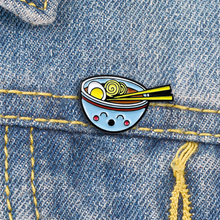 New cute blue noodle bowl brooch beautiful plain noodle soup egg brooch child cartoon food food backpack badge pendant jewelry 2024 - buy cheap