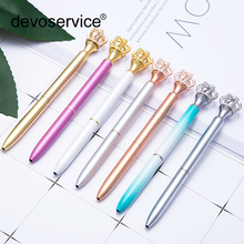 Creative Big Crown Metal High Grade Crystal Ballpoint Pen Fashion Color Rotating Advertising Pen Ball Pens For School Stationery 2024 - buy cheap