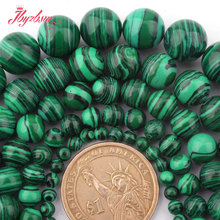 Contas redondas de bola de 6,8,10mm, contas de pedra de malachita verde feitas à mão para colar, pulseira, brincos, joias, 15 ", frete grátis 2024 - compre barato