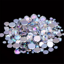 2-8 MM DIY Bling claro AB Color forma redonda acrílico diamantes de imitación plano acrílico piedras no pegamento para la mano arte arte Decoración 2024 - compra barato