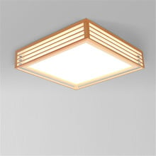 Natural wood living room lamp Japanese style led ceiling lights square lamp home decoration bedroom lighting fixture 2024 - buy cheap