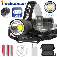7000LM USB Rechargeable LED headlamp xhp70.2 powerful Headlight XHP70 Zoom high power fishing headlamp torch Headlight Camping 2024 - buy cheap