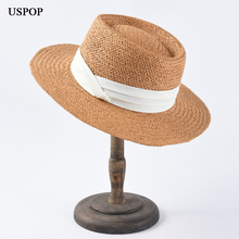 Женская соломенная шляпа USPOP, пляжная шляпа в стиле джаз Верхняя лента, летняя, 2019 2024 - купить недорого