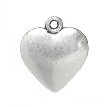 DoreenBeads Charm Pendants Heart Silver Color 16mm x 14mm,100PCs 2024 - buy cheap