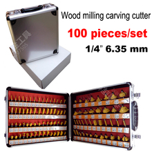 Herramientas de corte para carpintería, brocas para máquina de grabado, 100 Uds., 1/4 vástago, 6,35mm 2024 - compra barato