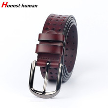 Brand Luxury Women Hollow Genuine Leather Belt Female Vintage Designer Pin Buckle Jeans Strap Summer Decorative Breathable Belt 2024 - buy cheap