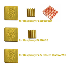 Raspberry Pi 3B + набор для радиатора, медный радиатор, 2 шт. + алюминиевый радиатор, 1 шт., RPI, Охлаждающий радиатор с поддержкой Raspberry Pi 2B 3B zero w 2024 - купить недорого
