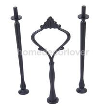 Black Crown 3/Three Tier Fruit Cake Tray Server Stand Centre Handle Set Fittings 2024 - buy cheap
