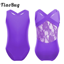 TiaoBug Children Girls Professional Ballet Leotard Floral Lace Gymnastics Leotard Ballerina Party Kids Dancewear Sports Bodysuit 2024 - buy cheap